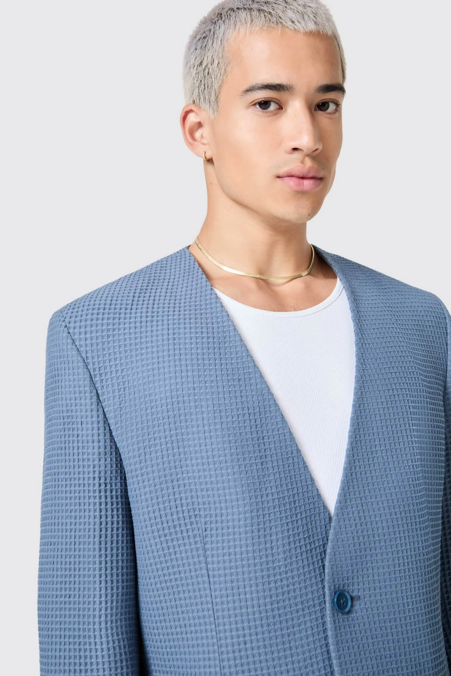 Anthony, Il Blu Soffice: Abito in Cotone Waffle, Archivio Intramontabile.