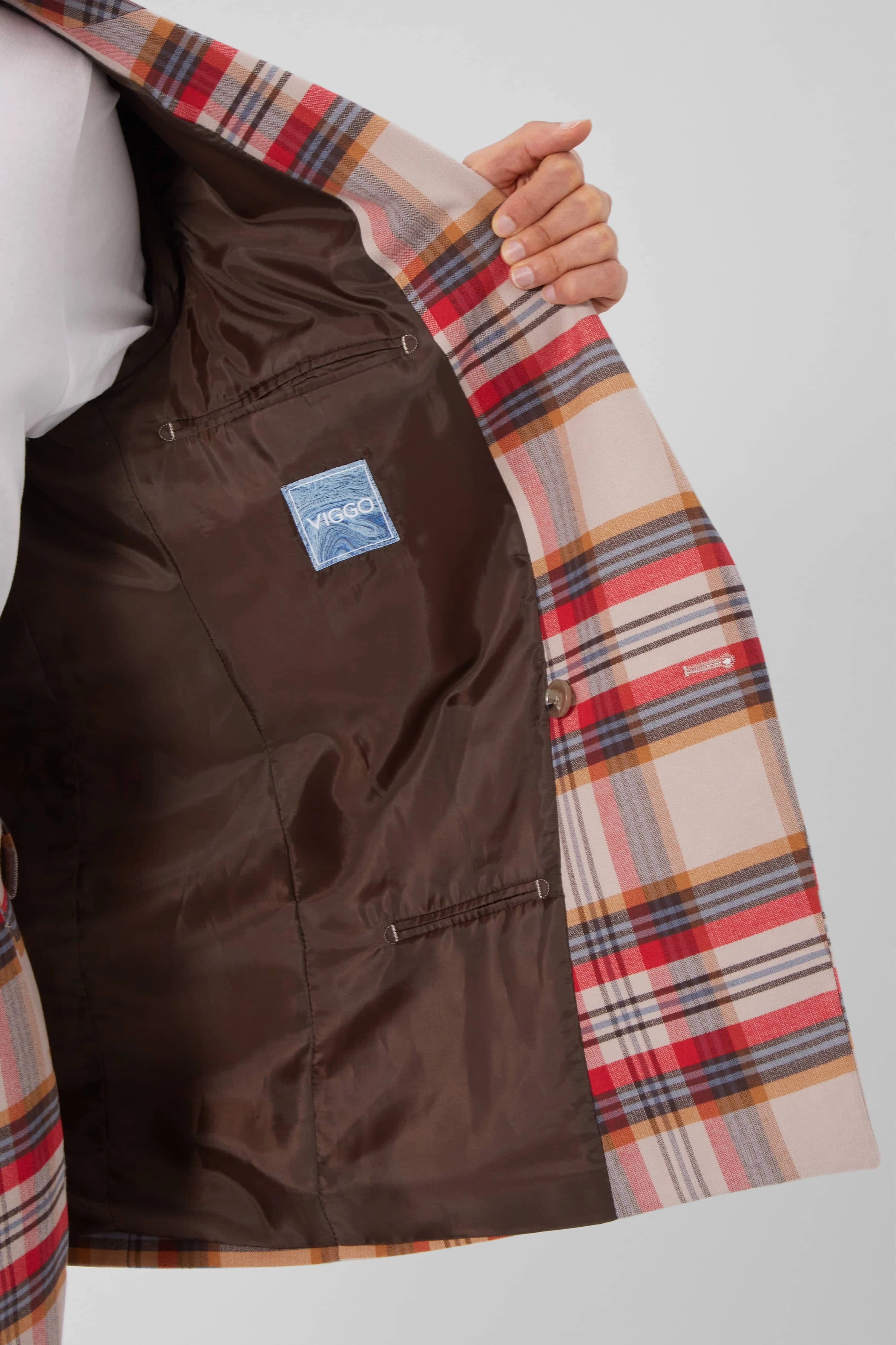 Abidal Rosso a Quadri Oversize Doppio Petto in Cotone: Eleganza Archivio Rinasce!